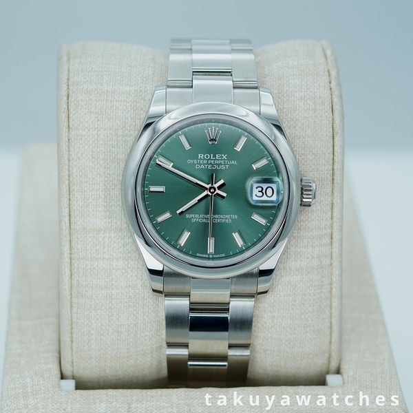 FSOT: Rolex 278240 DATEJUST 31MM MINT GREEN DIAL 2023 WARRA…