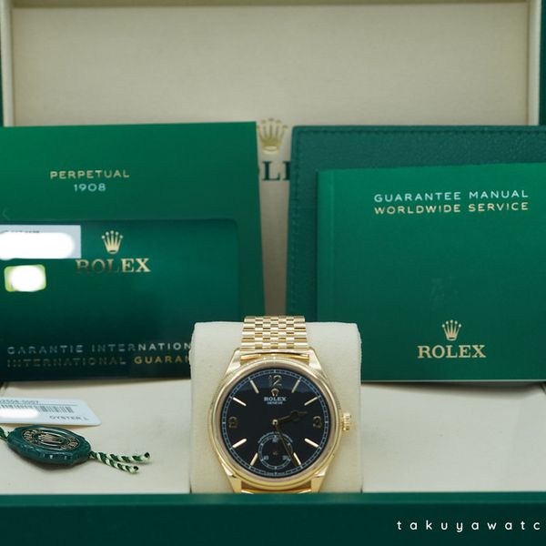 FSOT:BNIB Rolex 52508 PERPETUAL 1908 YELLOW GOLD BLACK DIAL…