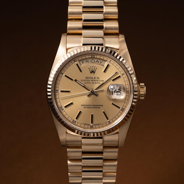 FS: 1988 Rolex 18K YG Day-Date 18038 Champagne Dial