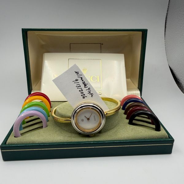 [WTS/WTT] Vintage Gucci 1100-L (11/12) Gold Bangle Watch w/…