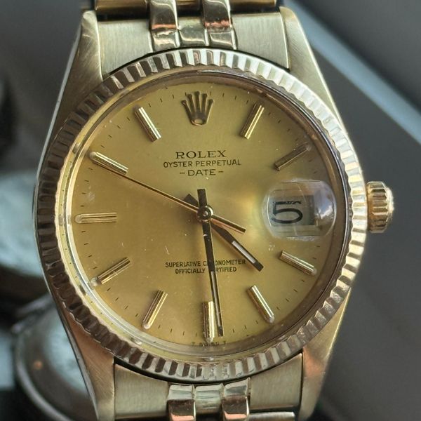 [WTS] Solid 14K Yellow Gold Rolex Date Ref. 15037 Champagne…