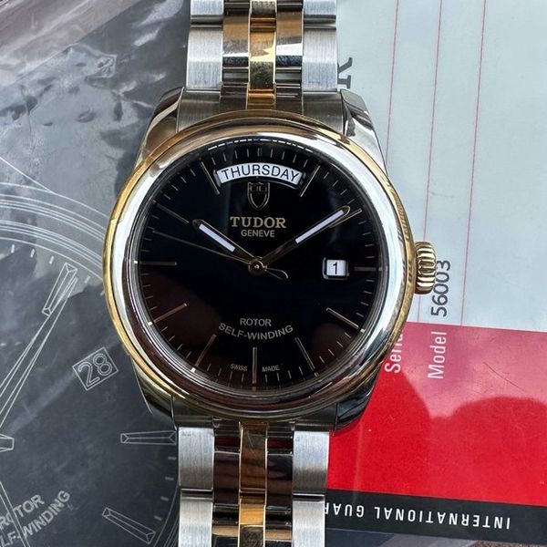 FS: Tudor Glamour Date Day Black Dial M56003 Two Tone