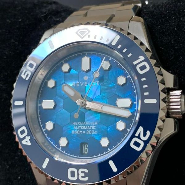 [WTS] Revelot Hexmariner Mother of Pearl Mosaic Blue 39mm
