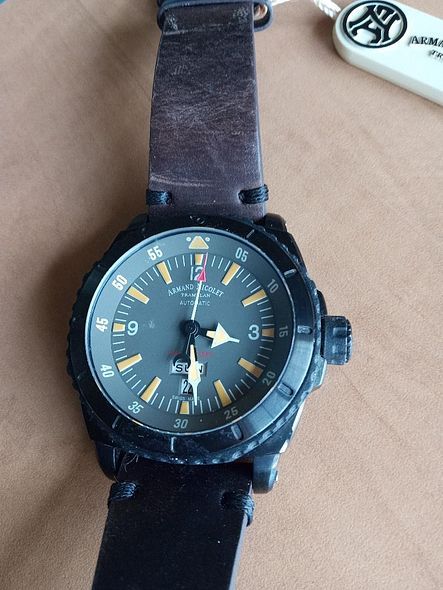 FS: NIB ARMAND NICOLET M02 DLC Diver in Steel on Strap