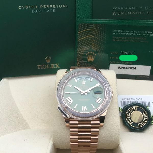 FS:  Rolex Day-Date 40mm 228235 Olive Dial
