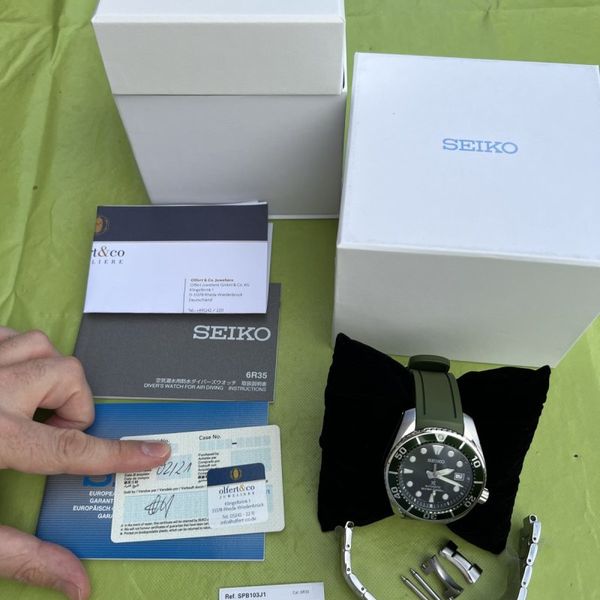 Seiko Sumo SPB103J1 (grün),  6R35, Full Set aus 2021, zus. …