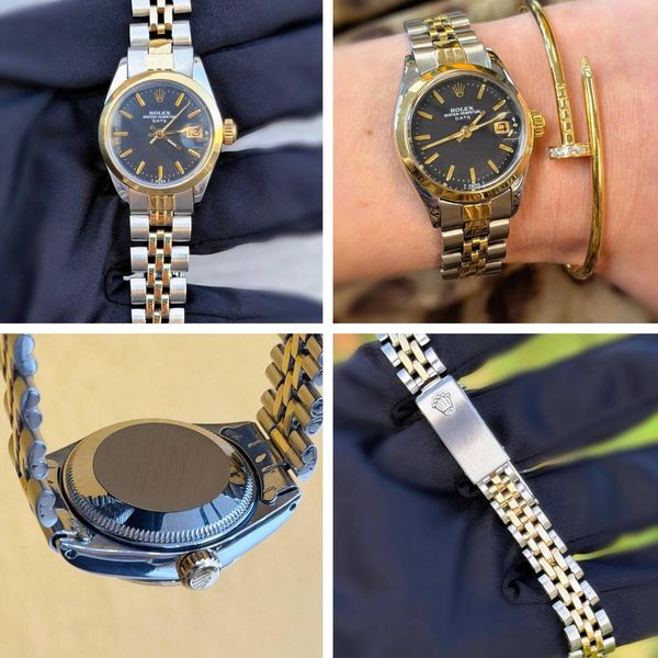 1971 Rolex Lady-Datejust 26mm Factory 6916 Black Dial Two T…