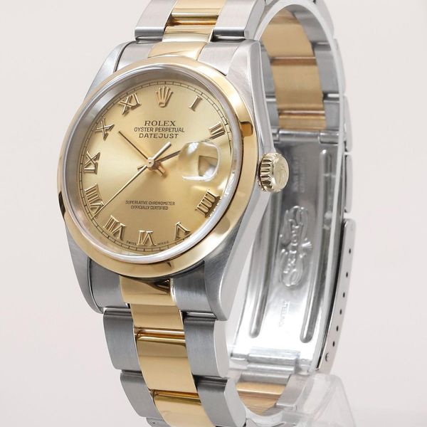 Rolex Datejust 36 P Serial Champagne Roman; Oyster; Smooth …