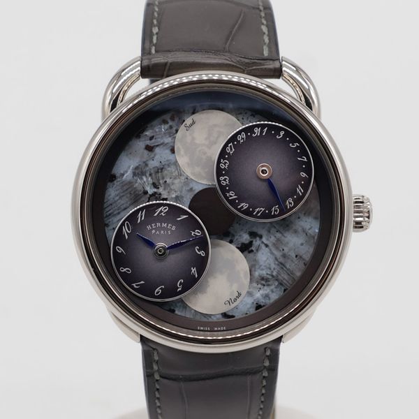 FS: Hermès Arceau L’Heure De La Lune 18k White Gold 43mm AR…