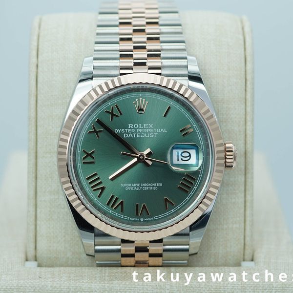 FSOT:BNIB Rolex 126231 DATEJUST 36 STEEL ROSE GOLD MINT GRE…