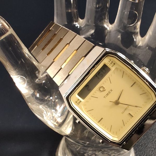 The Q Timex 1982 Reissue Ana-Digi 33mm stainless steel brac…
