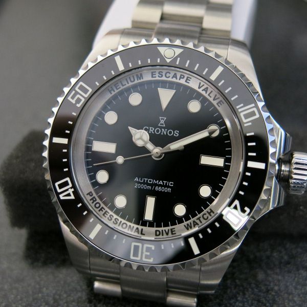 Cronos 44mm Sub Diver Watch 2000 Meters Miyota 90xx