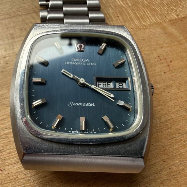Omega Seamaster Megaquartz 32 kHz TV-Dial Vintage 70er blau…