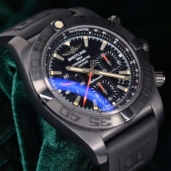 FSOT: Breitling Chronomat 44 Blacksteel Black Dial Red Acce…