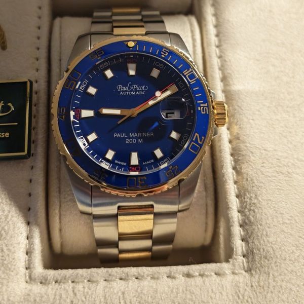Paul Picot Mariner III Bicolor Stahl-Gold 18kt Taucheruhr