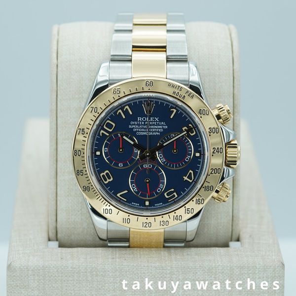FSOT:CPO Rolex 116523 DAYTONA YELLOW GOLD 2 TONE BLUE RACIN…