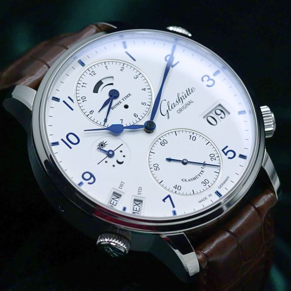 FSOT: Glashütte Senator Cosmopolite White Dial Brown Leathe…