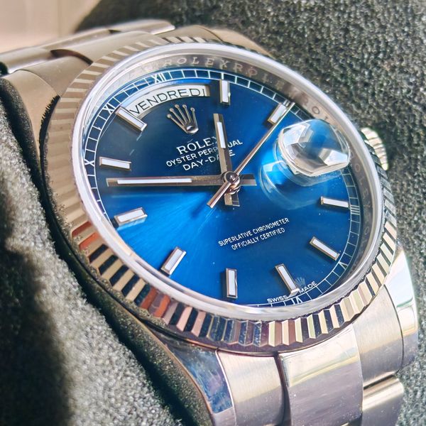 Unique Config 2017 Rolex Day Date 36 118239 Blue Dial Oyste…