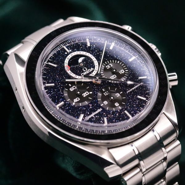 FSOT: Omega Speedmaster Moonphase Aventurine Black Dial Bla…