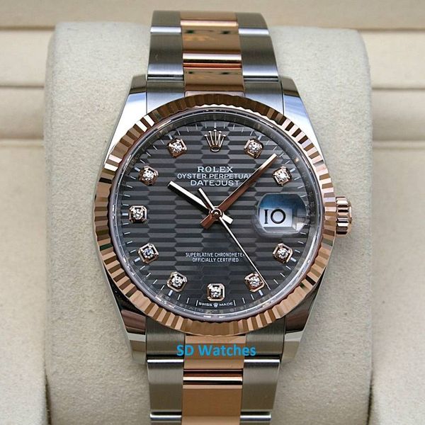 FS: Rolex 126231 Datejust 18K/SS Slate Motif Diamond Dial
