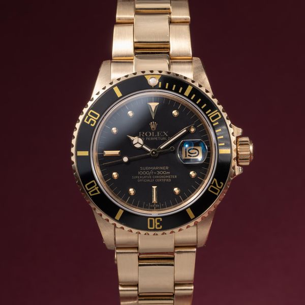 FS: 1986 rolex 18K YG Submariner 16808 Black Nipple Dial