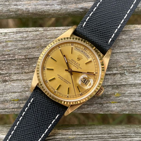 FS: 1999 Rolex 18238 Day-Date 36mm on Strap RARE Champagne …