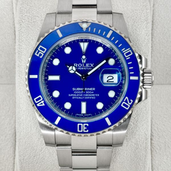 FSOT:2016 Rolex Submariner Smurf 40mm 116619LB White Gold B…