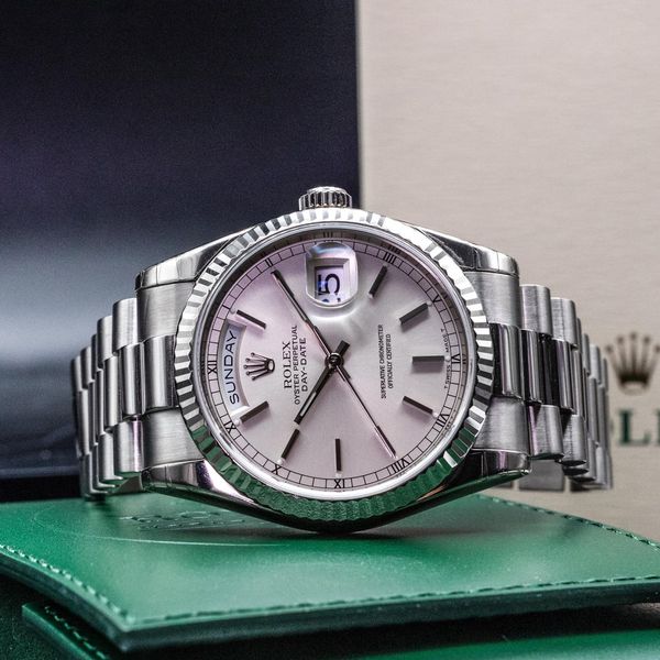 [WTS] Rolex President Day-Date 118239 36mm White Gold Silve…