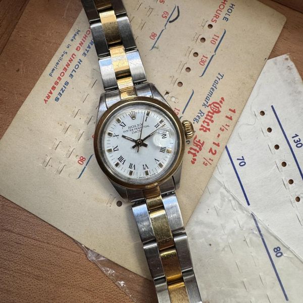 Rolex oyster perpetual date mixto smooth bezel   acero y or…