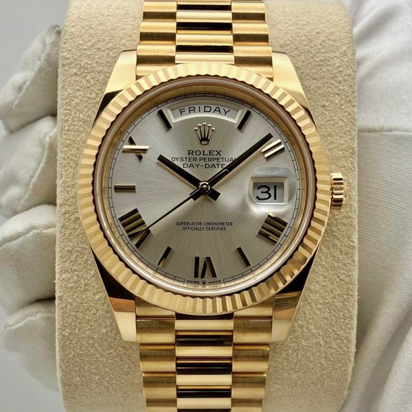 [WTS] Rolex Day-Date 18K Yellow Gold / Silver Roman 40MM • …