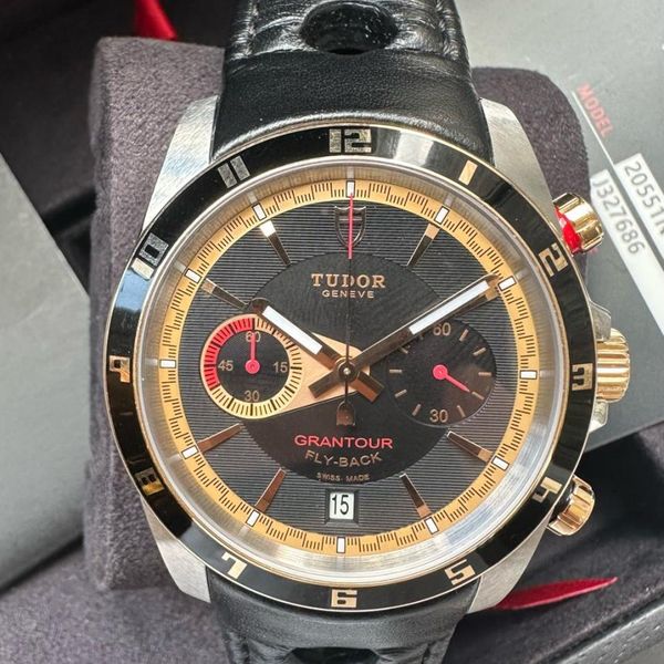 FS: Tudor Grantour SS/18kt Rose Gold Automatic Black Dial C…