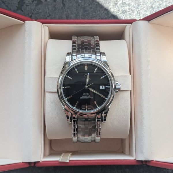Omega De Ville Co-Axial, 37,5mm, schwarz, armadillo Stahlba…
