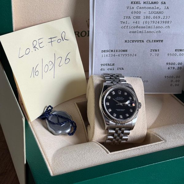 Rolex DateJust 36 nero brillanti