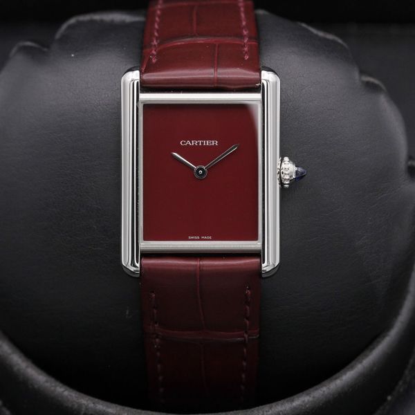 FSOT: Cartier Tank Must "Burgundy" - WSTA0054 - Red - Steel…