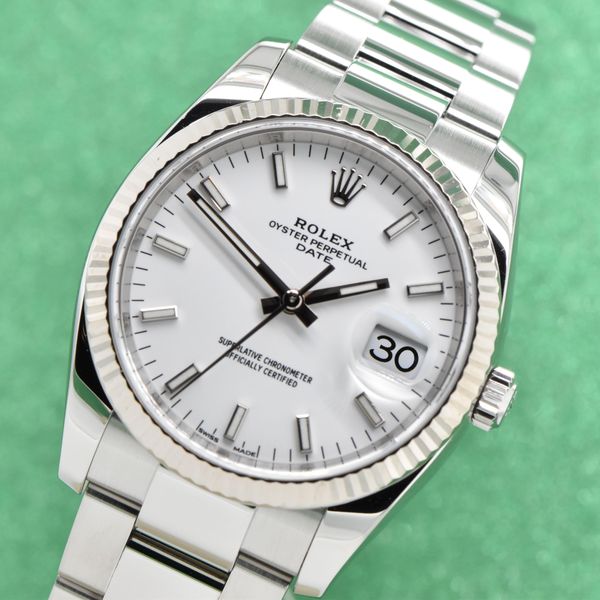 [WTS] 2020 Rolex Date 34mm 18K WG Fluted Steel Oyster White…