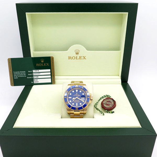 FS: Rolex 116618LB SUBMARINER DATE 18K YELLOW GOLD-FLAT BLU…