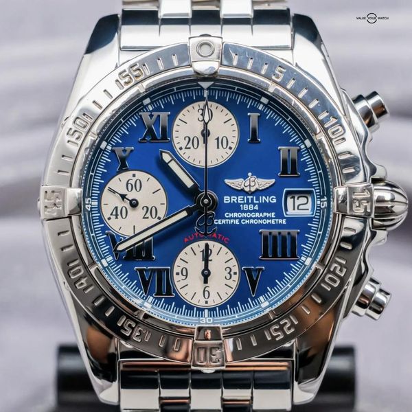 FS: Breitling Chrono Cockpit 39mm Blue Dial Complete Bracel…