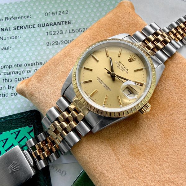 [WTS] 1989 Rolex Date Dial 15233 Jubilee Box + Service Pape…