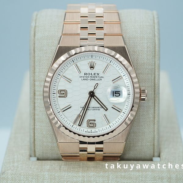 FSOT:BNIB Rolex 127235 LAND-DWELLER 36 ROSE GOLD WHITE DIAL…