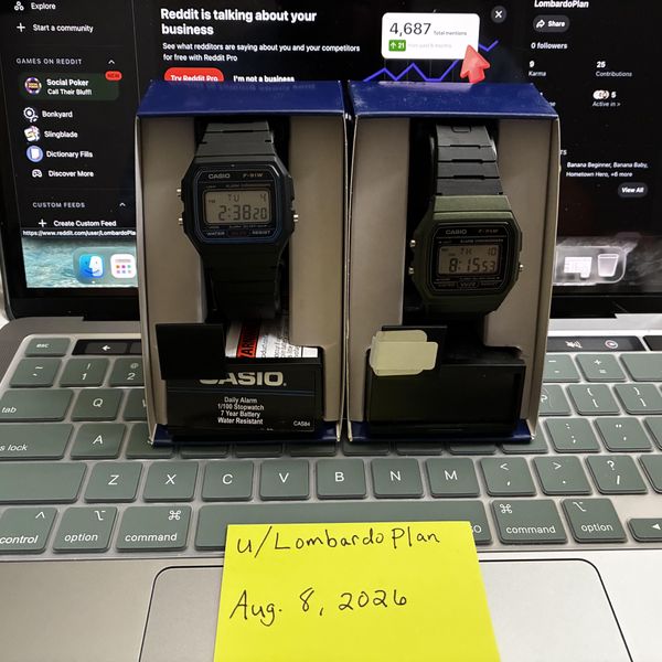 [WTS] Casio F91W. One Green and One Black. New in Box