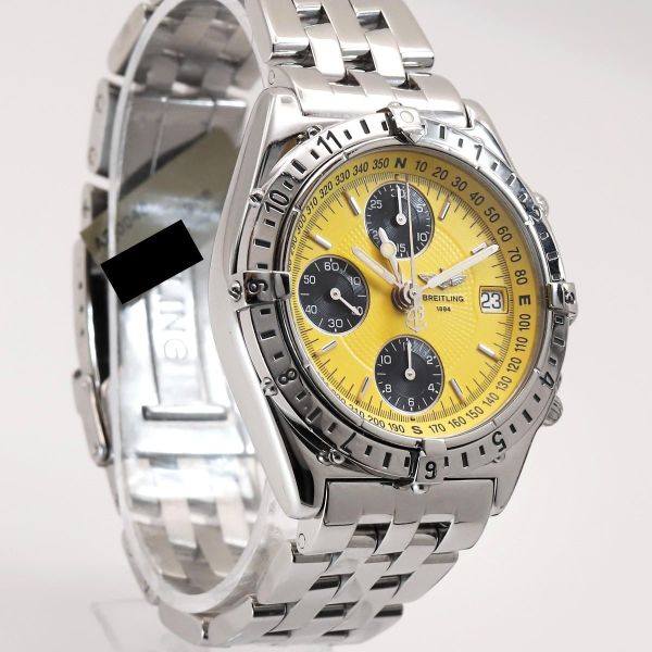 Breitling Chronomat Longitude GMT Yellow Dial ref A20048 Me…