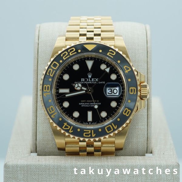 FSOT: Rolex 126718GRNR GMT MASTER 2 YELLOW GOLD GREY BLACK …