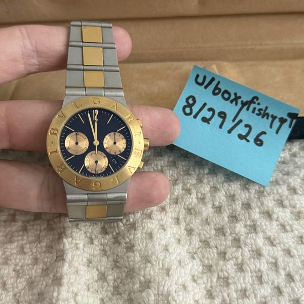 [WTS] 18k Gold BVLGARI Diagono CH35SG Chronograph Black Dia…