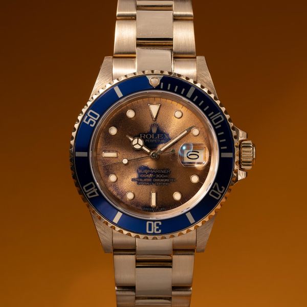 FS: 1986 Rolex 18K YG Submariner 16808 Tropical Blue Dial