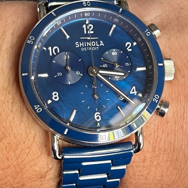 [WTS] Shinola Canfield Sport 40mm Blue Ceramic Mother Of Pe…