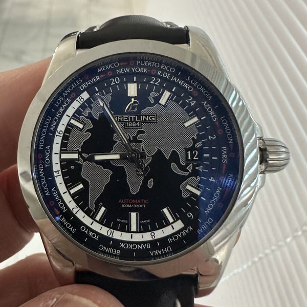 FOR SALE:  BREITLING GALACTIC UNITIME WORLD TIMER WATCH FUL…