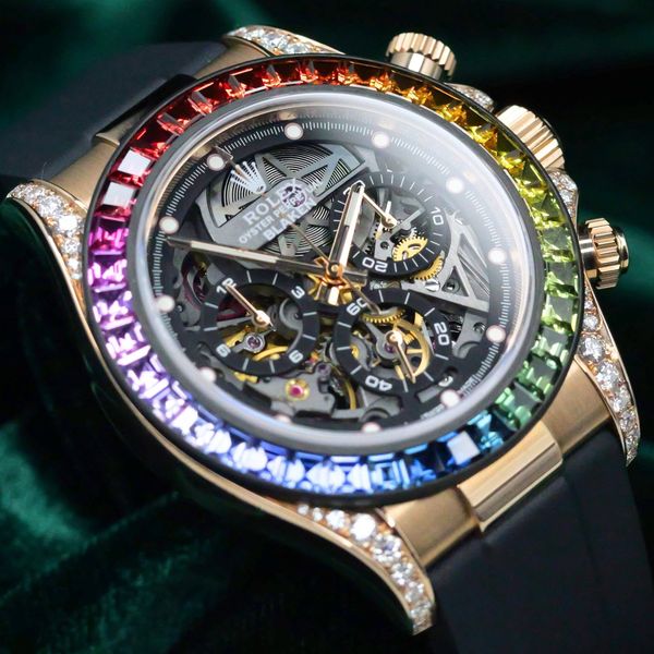 FSOT: Rolex Daytona Skeleton Rainbow Blaken Skeleton Dial D…