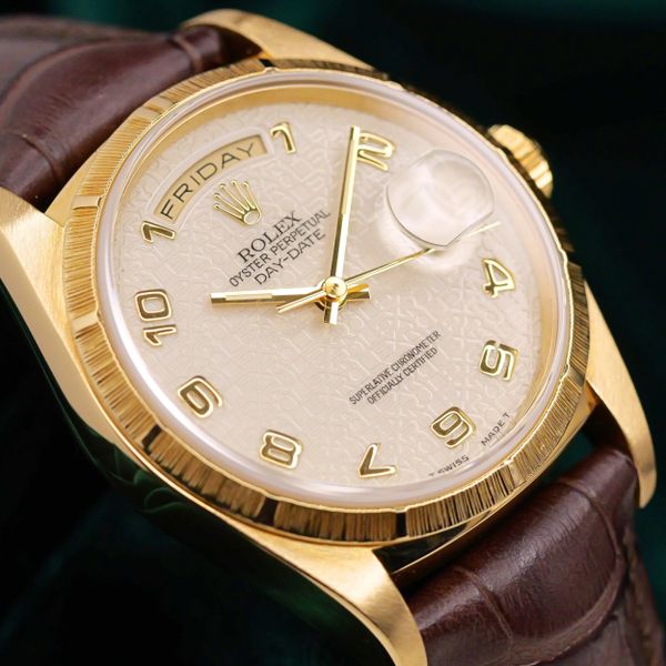 FSOT: Rolex Day-Date Ivory Jubilee Arabic Dial Bark Bezel 1…
