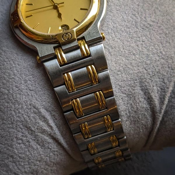 [wts] Vintage Gucci 9000M Quartz White Gold & Silver Tone D…