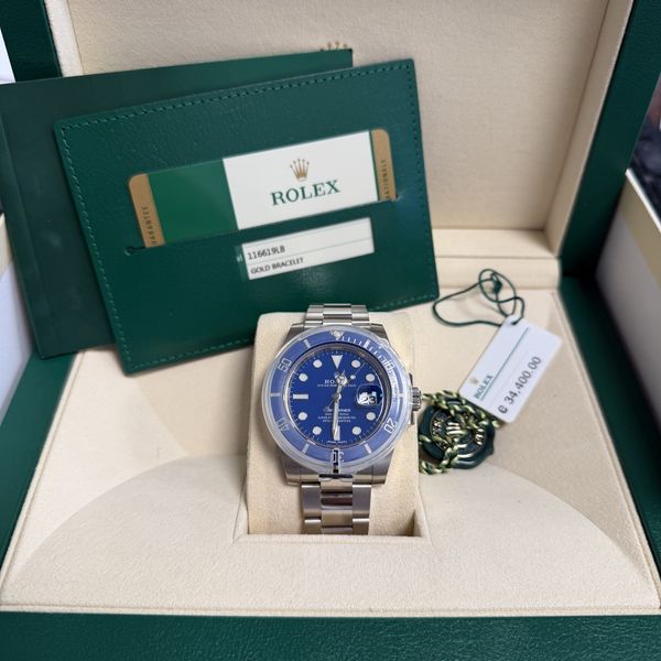 FS Rolex 18k WG Submariner Smurf 116619LB